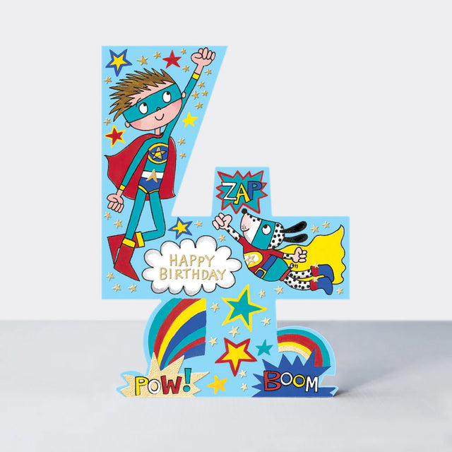 Age 4 Superhero Card