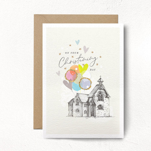 Balloons Christening Card