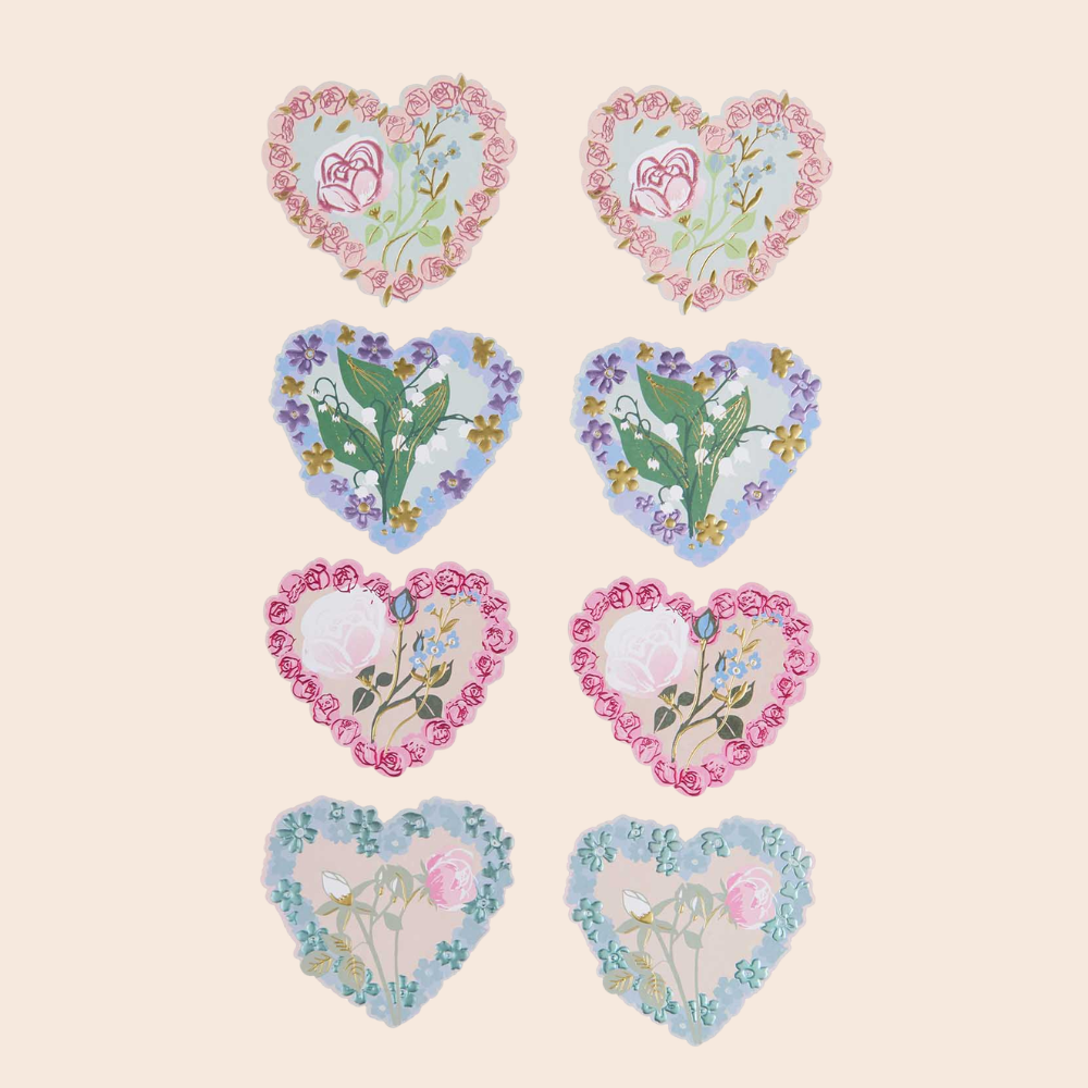 La Vie En Rose Heart Shaped Card Set
