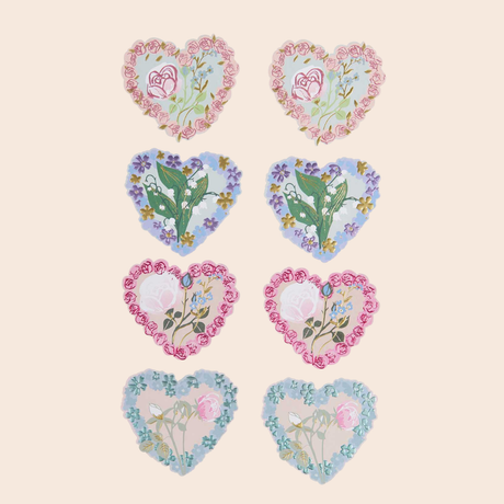 La Vie En Rose Heart Shaped Card Set