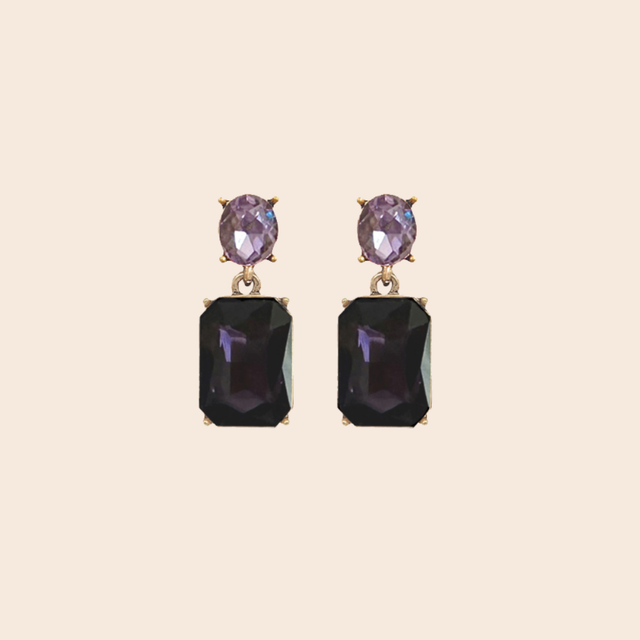 Oval Twin Gem Post Earrings