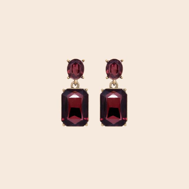 Oval Twin Gem Post Earrings