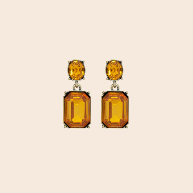 Oval Twin Gem Post Earrings