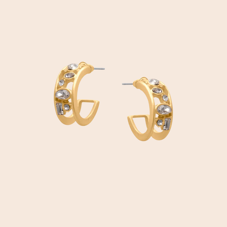 Cerenity Matte Petite Hoop Filigree Earrings