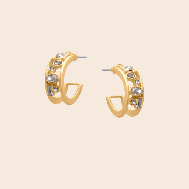 Cerenity Matte Petite Hoop Filigree Earrings