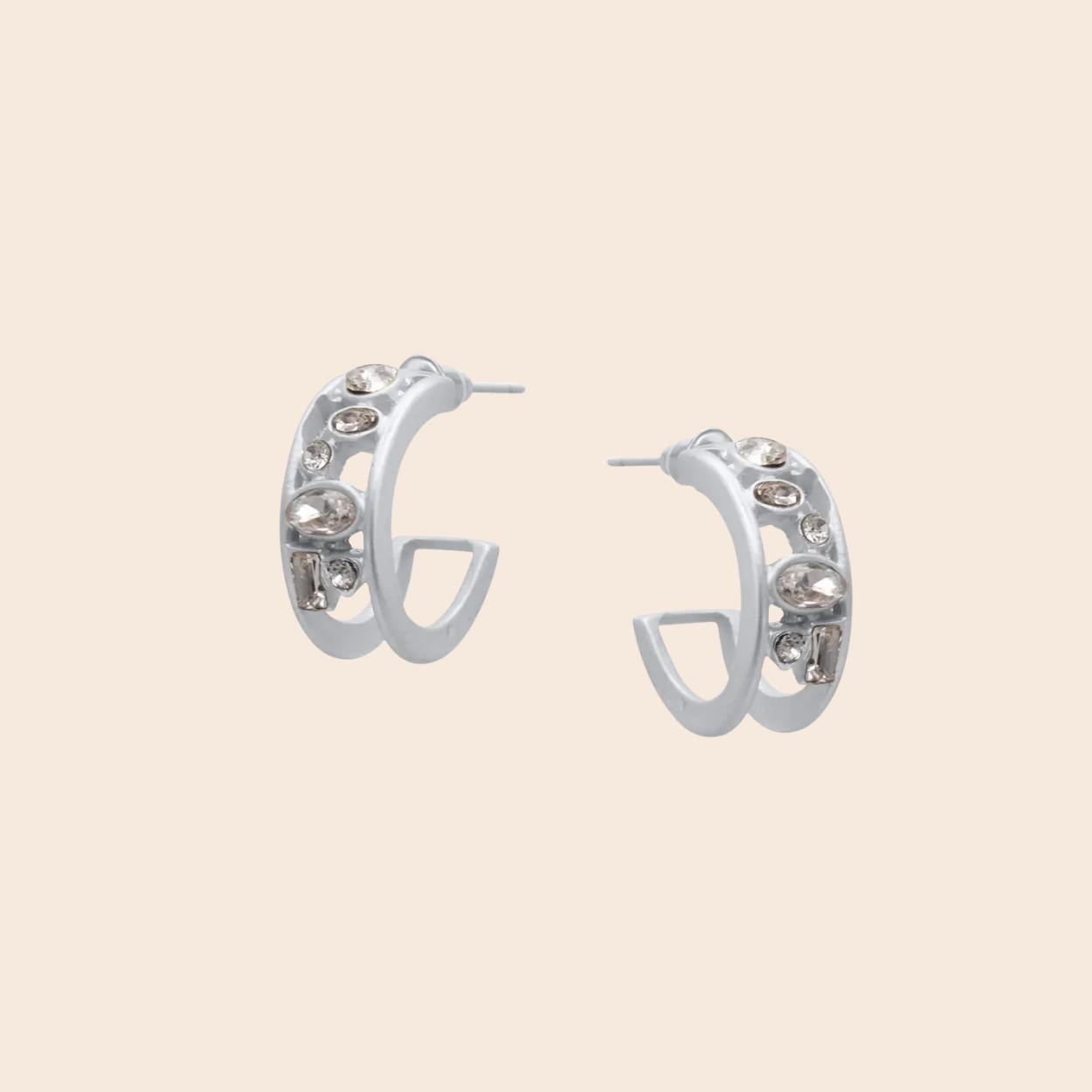 Cerenity Matte Petite Hoop Filigree Earrings