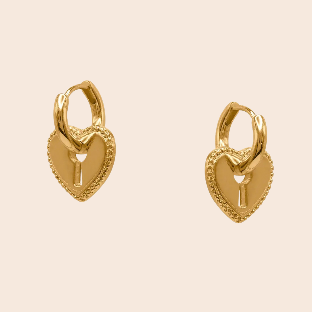 Symbols of Power Heart Lock Earrings