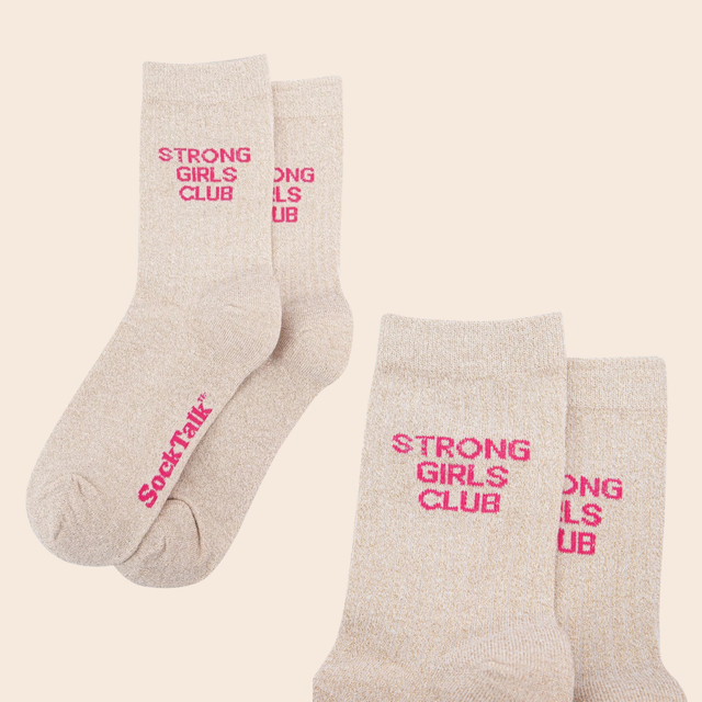 Cotton Glitter Quote Socks