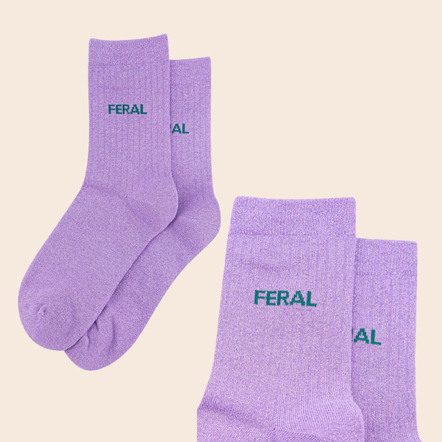 Cotton Glitter Quote Socks
