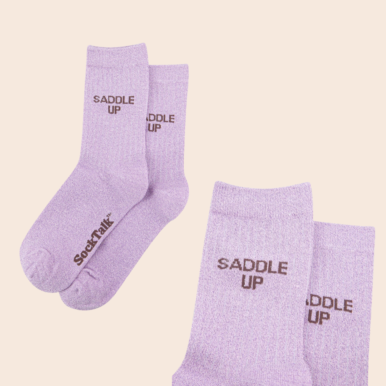 Cotton Glitter Quote Socks