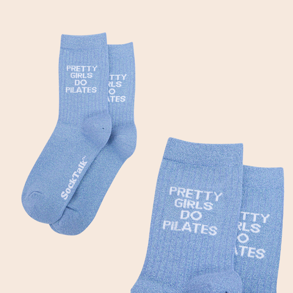 Cotton Glitter Quote Socks