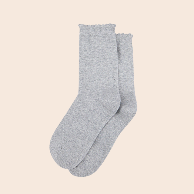 Plain Combed Cotton Glitter Socks