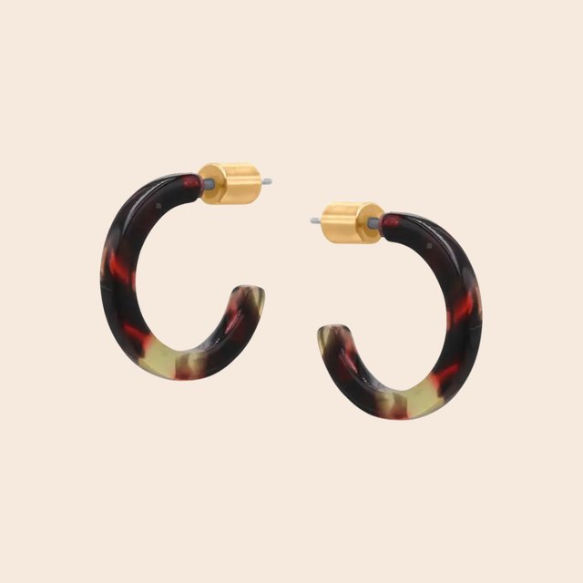 Marbled Resin Hoop Earrings