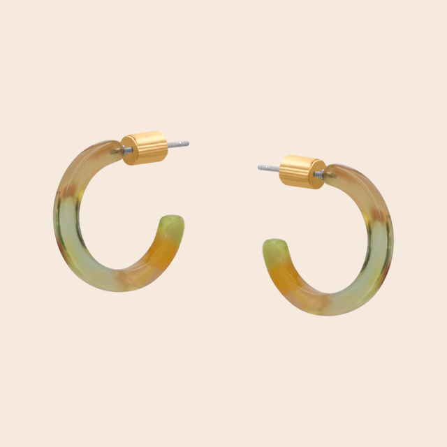 Marbled Resin Hoop Earrings