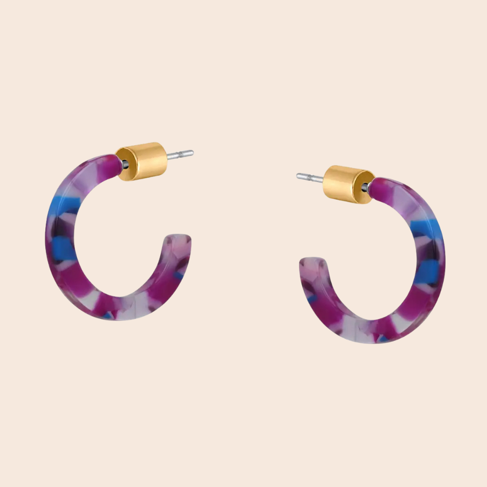Marbled Resin Hoop Earrings