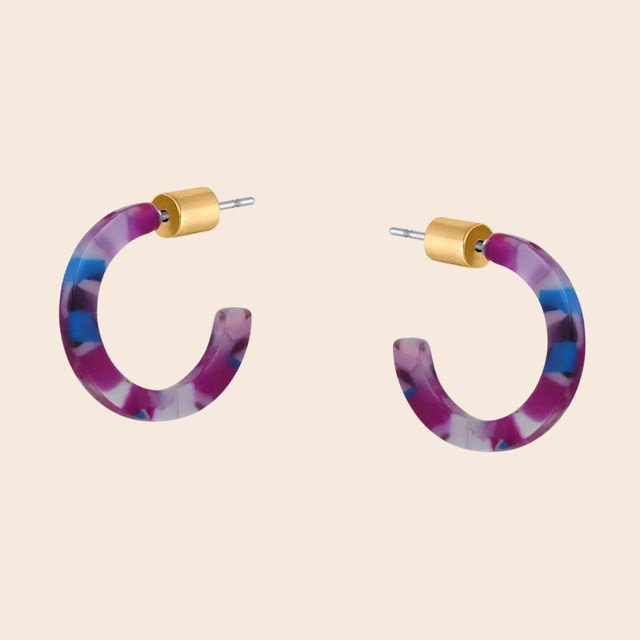 Marbled Resin Hoop Earrings