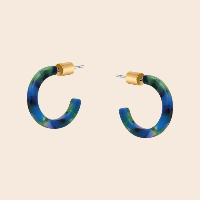 Marbled Resin Hoop Earrings