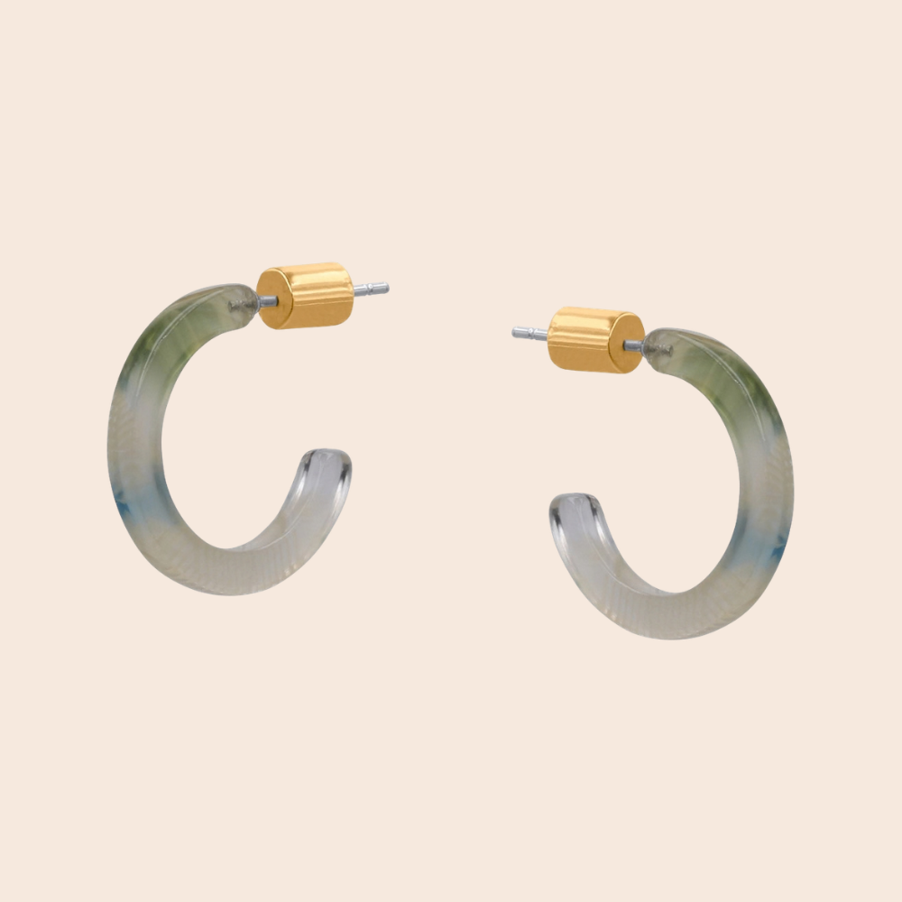 Marbled Resin Hoop Earrings