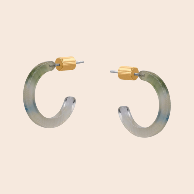 Marbled Resin Hoop Earrings