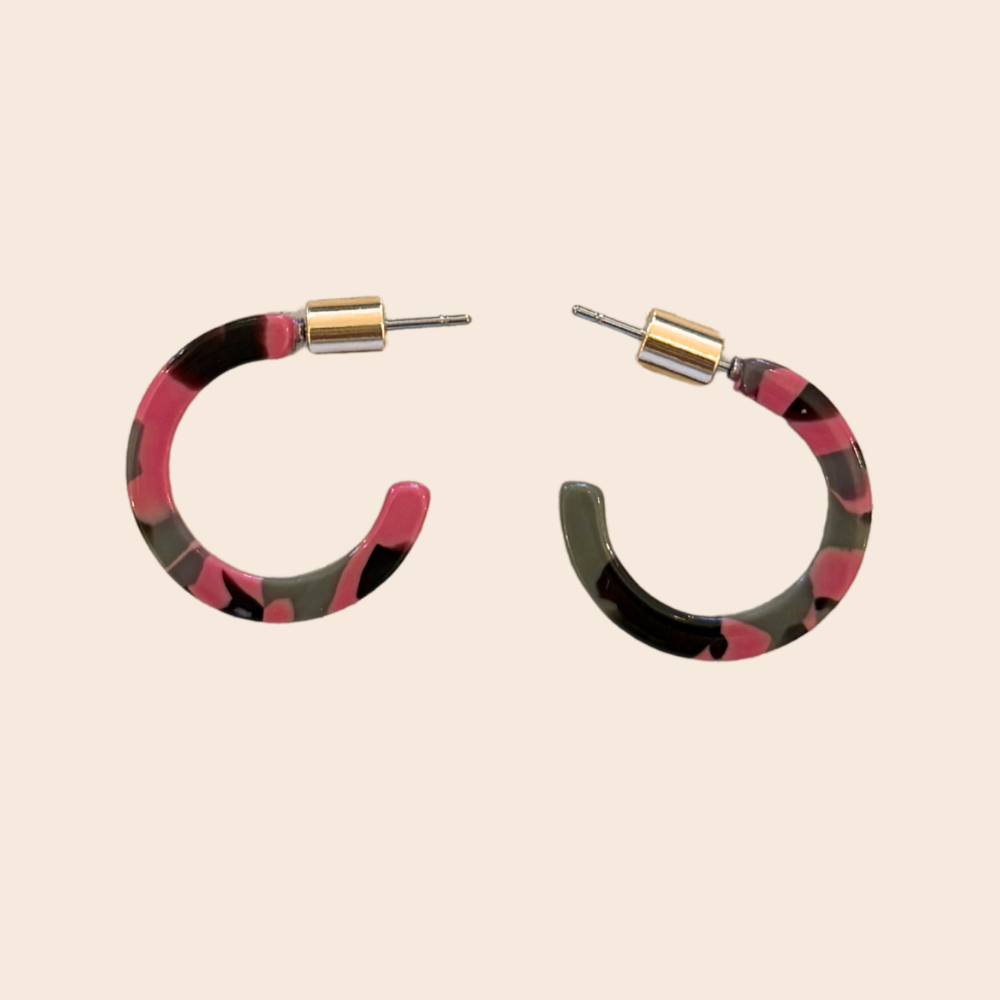 Marbled Resin Hoop Earrings