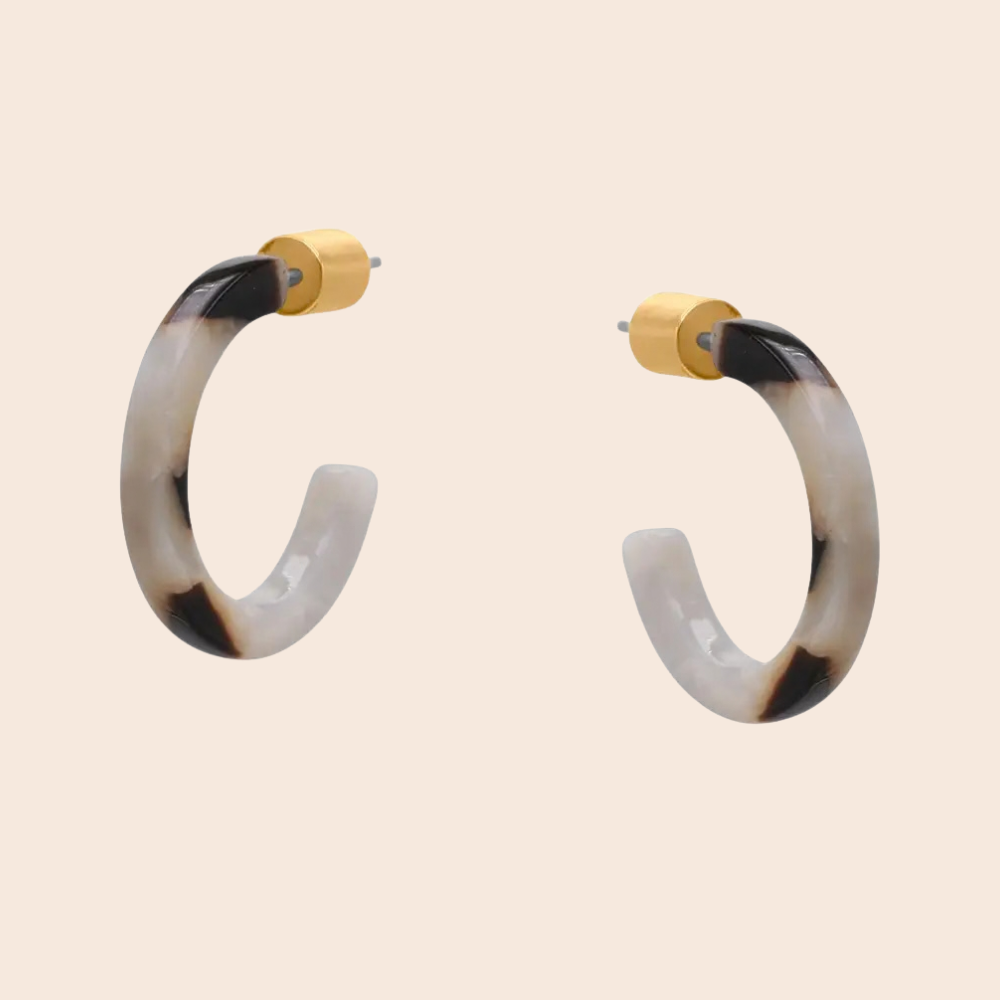 Marbled Resin Hoop Earrings