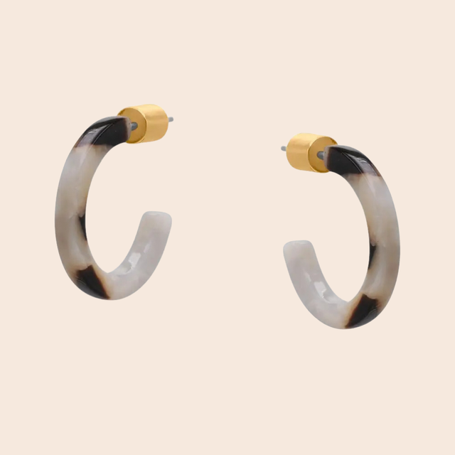 Marbled Resin Hoop Earrings