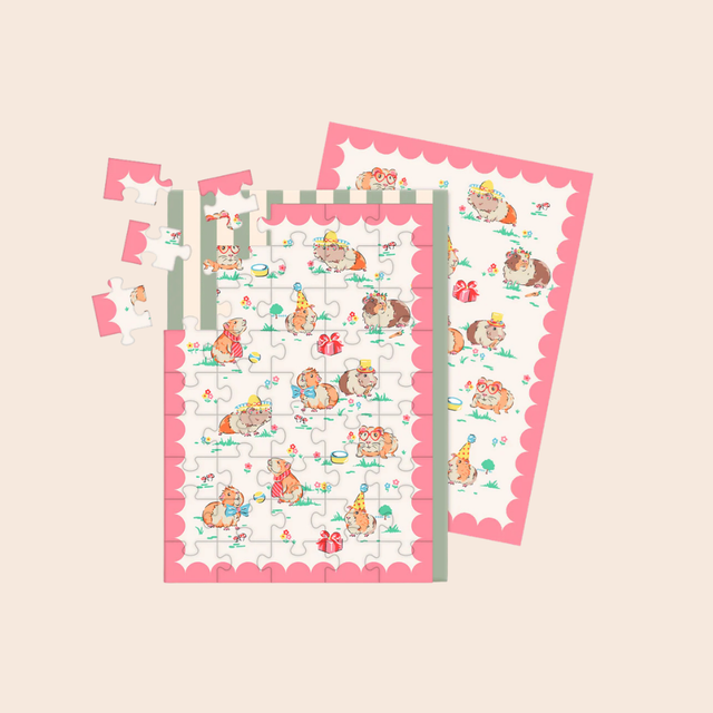 Guinea Pig Party Jigsaw Card