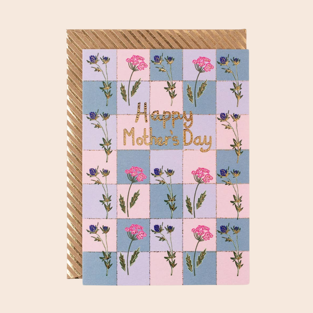 Check Floral Mother's Day Card