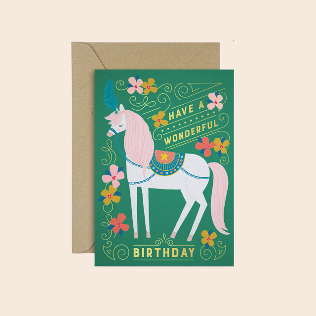 Circus Horse Birthday Card