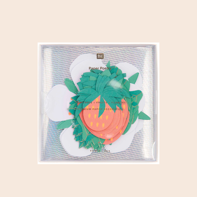 Strawberries & Flowers Paper Decorations