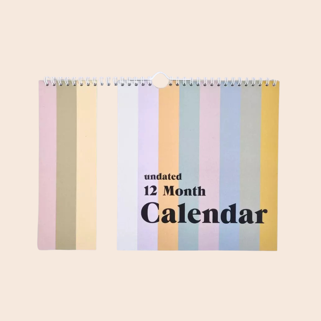 Undated Pastel Rainbow Wall Calendar