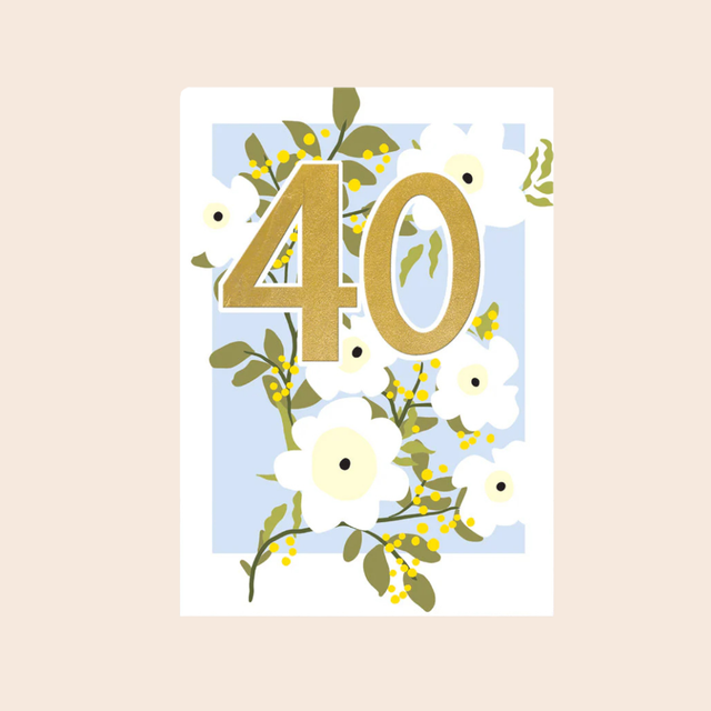 Age 40 Floral Card