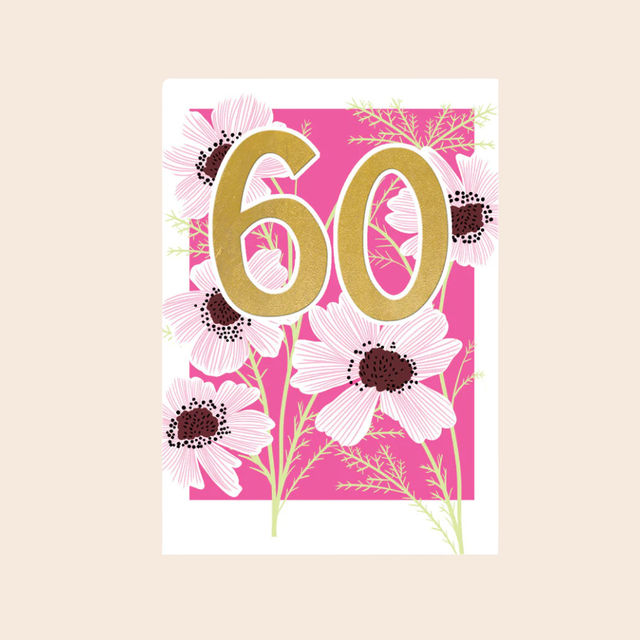 Age 60 Floral Card