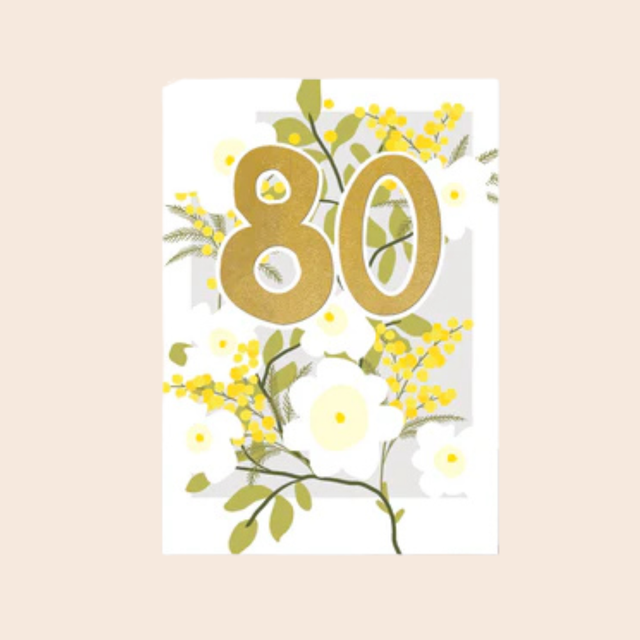 Age 80 Floral Card