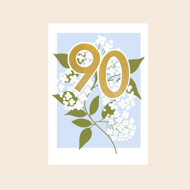 Age 90 Floral Card