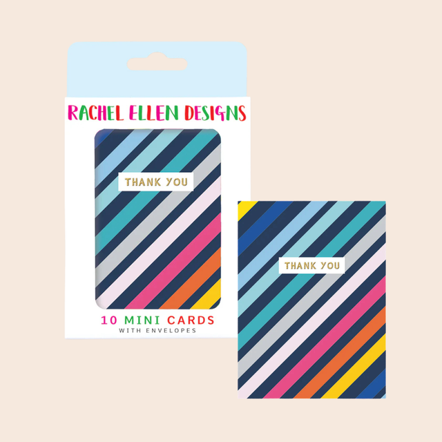 Stripe Thank You Pack Of Notecards