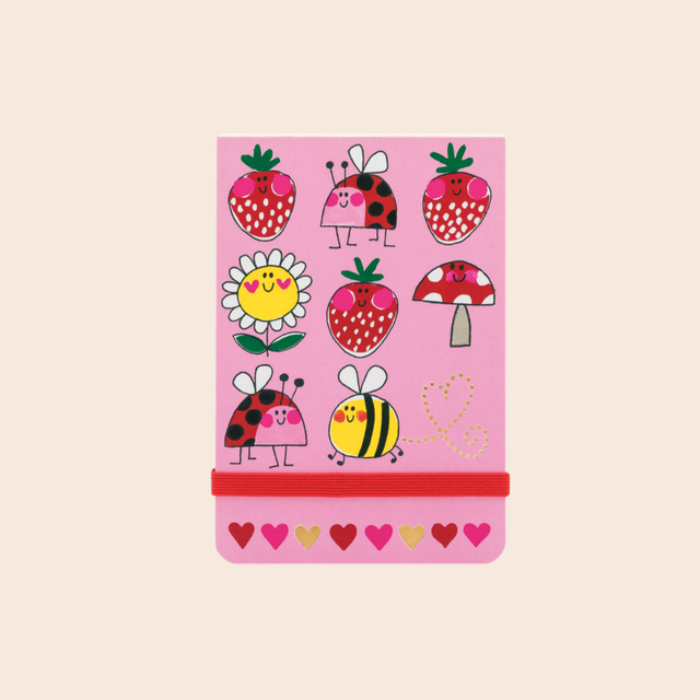 A7 Bugs & Strawberries Mini Notepad
