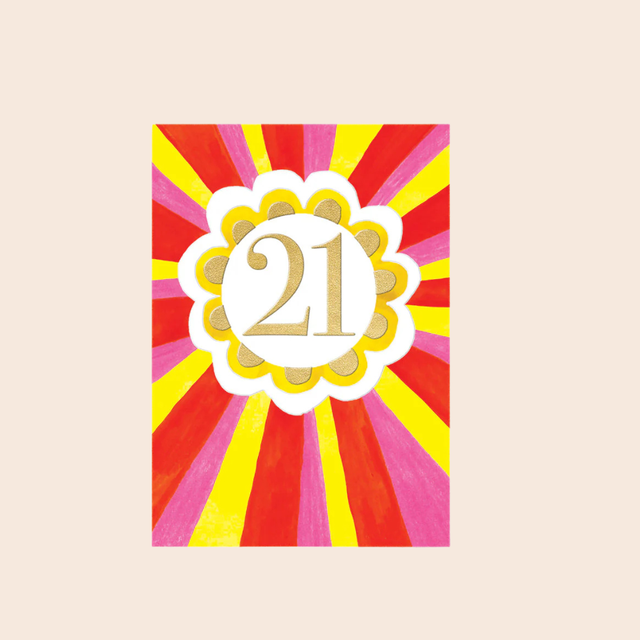 Age 21 Flower Card