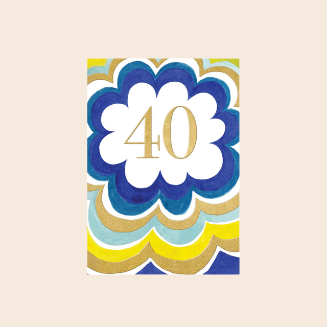 Age 40 Flower Card