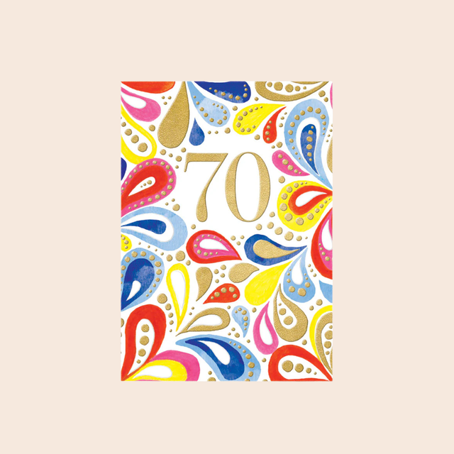 Age 70 Floral Card