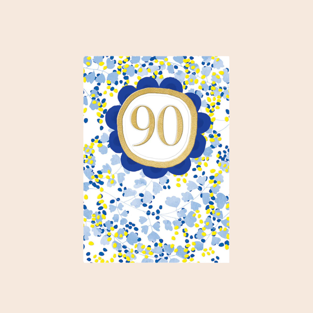 Age 90 Flower Card
