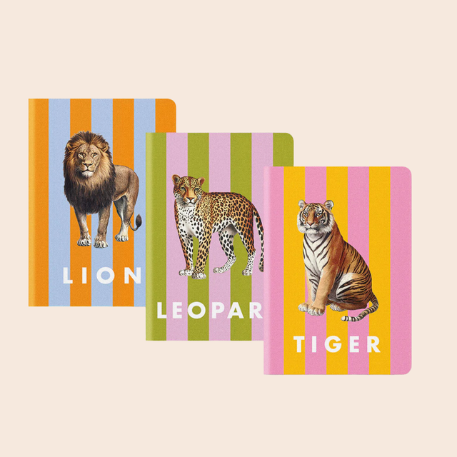 Stripe Animal Stitched Notebooks