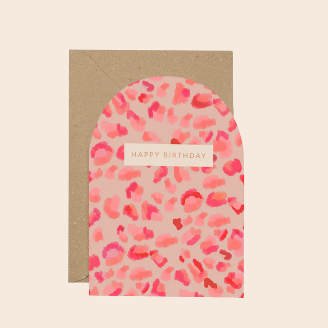 Neon Leopard Birthday Card