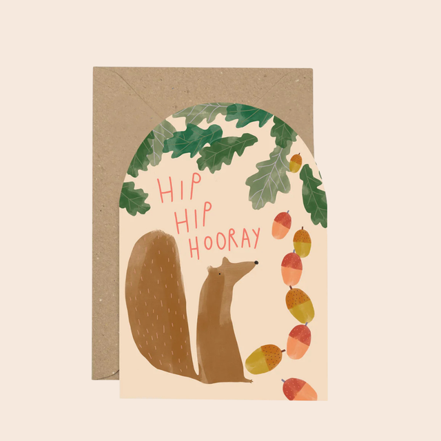 Hip Hip Hooray Squirrel Card