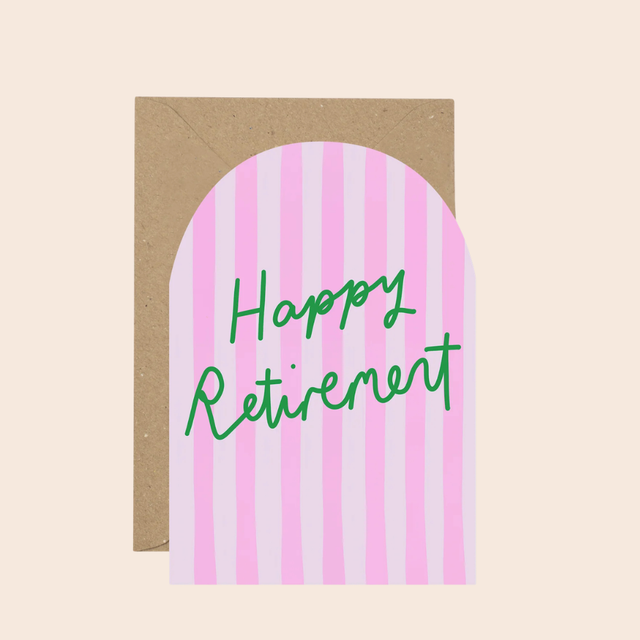 Happy Retirement Striped Card