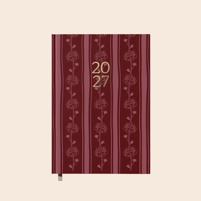 Burgundy Floral 2027 Diary