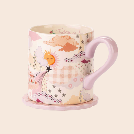 Ditsy Cloud Mug & Coaster Set