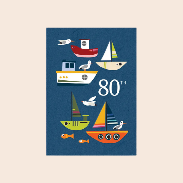 Age 80 Sailboats Card