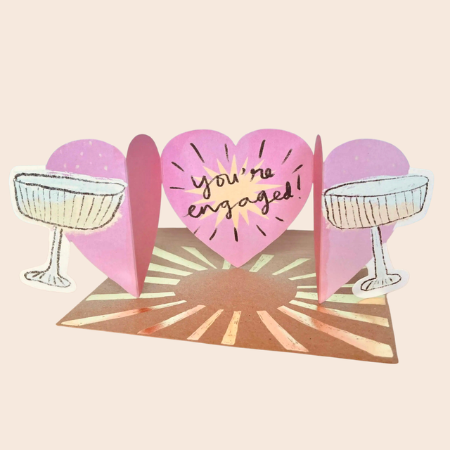 Clinking Glasses Engagement Card