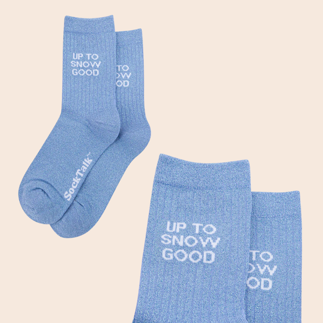 Up to Snow Good Cotton Glitter Socks